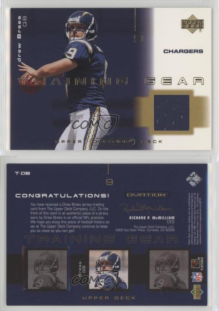 2001 Upper Deck Ovation Training Gear #TDB Drew Brees Rookie BGS BCCG –