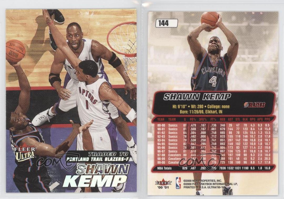 200001 Fleer Ultra 144 Shawn Kemp Portland Trail Blazers Basketball Card eBay