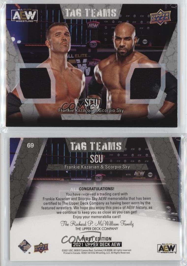 2021 AEW All Elite Wrestling Memorabilia Frankie Kazarian Rookie Patch Tag RC