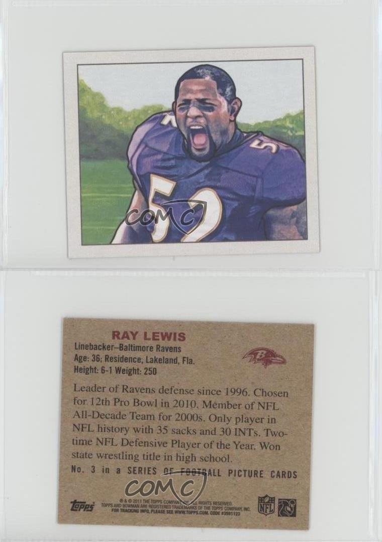 Ray Lewis 2011 Topps 1950 Bowman #3 - Baltimore Ravens at 's Sports  Collectibles Store