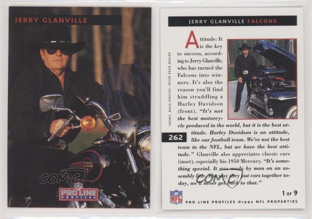 Jerry Glanville autographed football card (Atlanta Falcons) 1992 Pro Line  Profiles Portraits #262