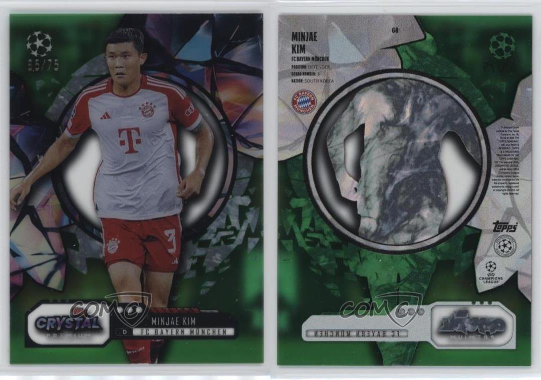 2023-24 Topps Crystal Premium UCL Green Crystal /75 Kim Min-jae #60 - Photo 3 sur 3