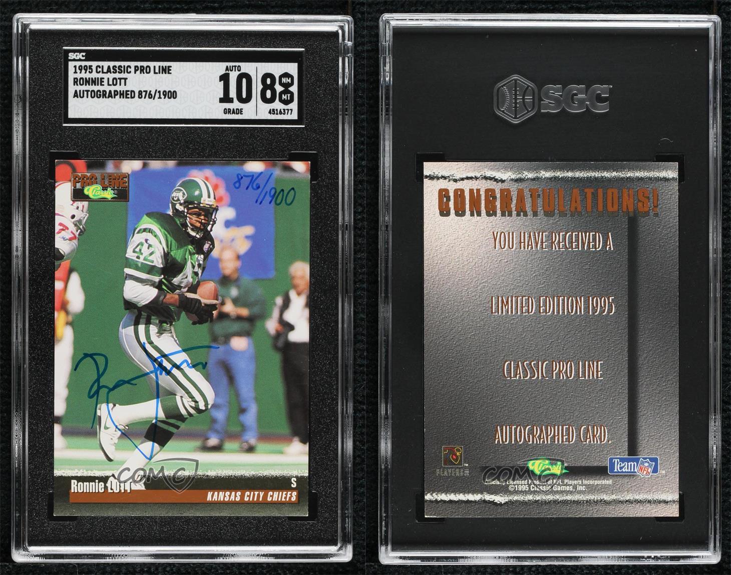 1995 Classic Pro Line Auto /1900 Ronnie Lott SGC 8 Auto HOF
