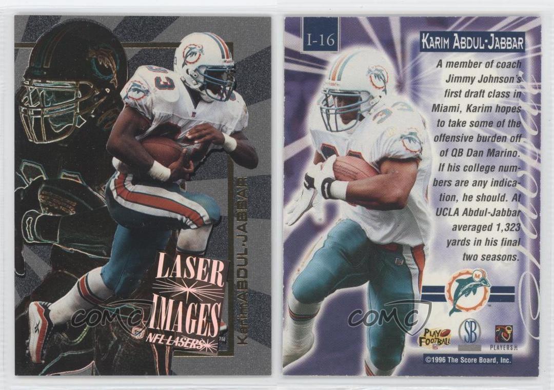 1996 Score Board NFL Lasers Laser Images Karim Abdul-Jabbar #I-16 Rookie RC  | eBay