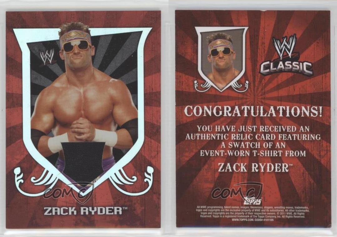 2011 Topps WWE Classic Relics Zack Ryder - Picture 3 of 4