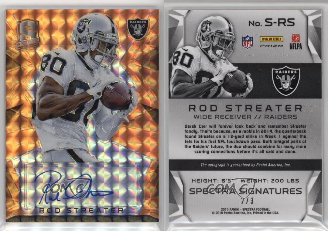 Panini Spectra Signatures 2015 naranja neón Prizm/3 varillas Streater #S-RS automático - Imagen 4 de 4