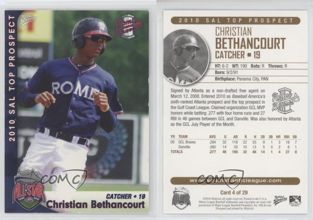 2010 SAL Top Prospects CHRISTIAN BETHANCOURT RC (20) Multi-Ad