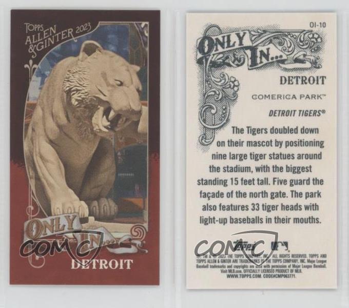 2023 Topps Allen & Ginter Only In… Minis Comerica Park Statues of Tigers #OI-10