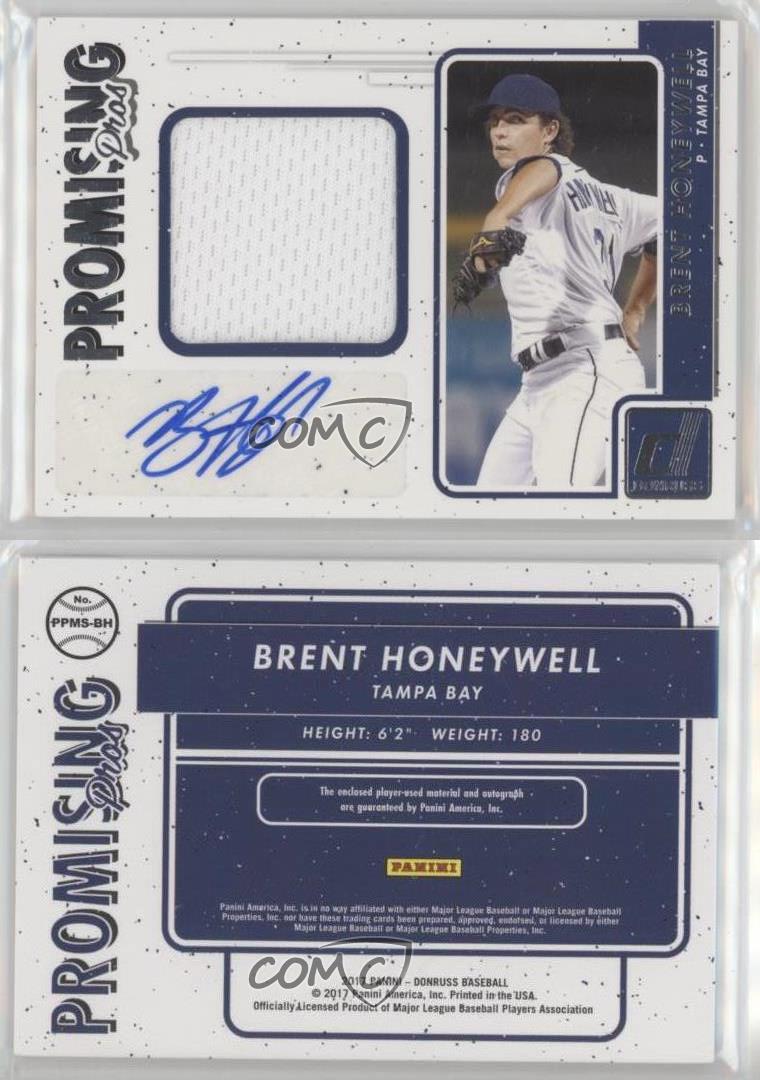 2017 DONRUSS Brent Honeywell prometteur pros JERSEY RELIC Auto Carte/Rayons 
