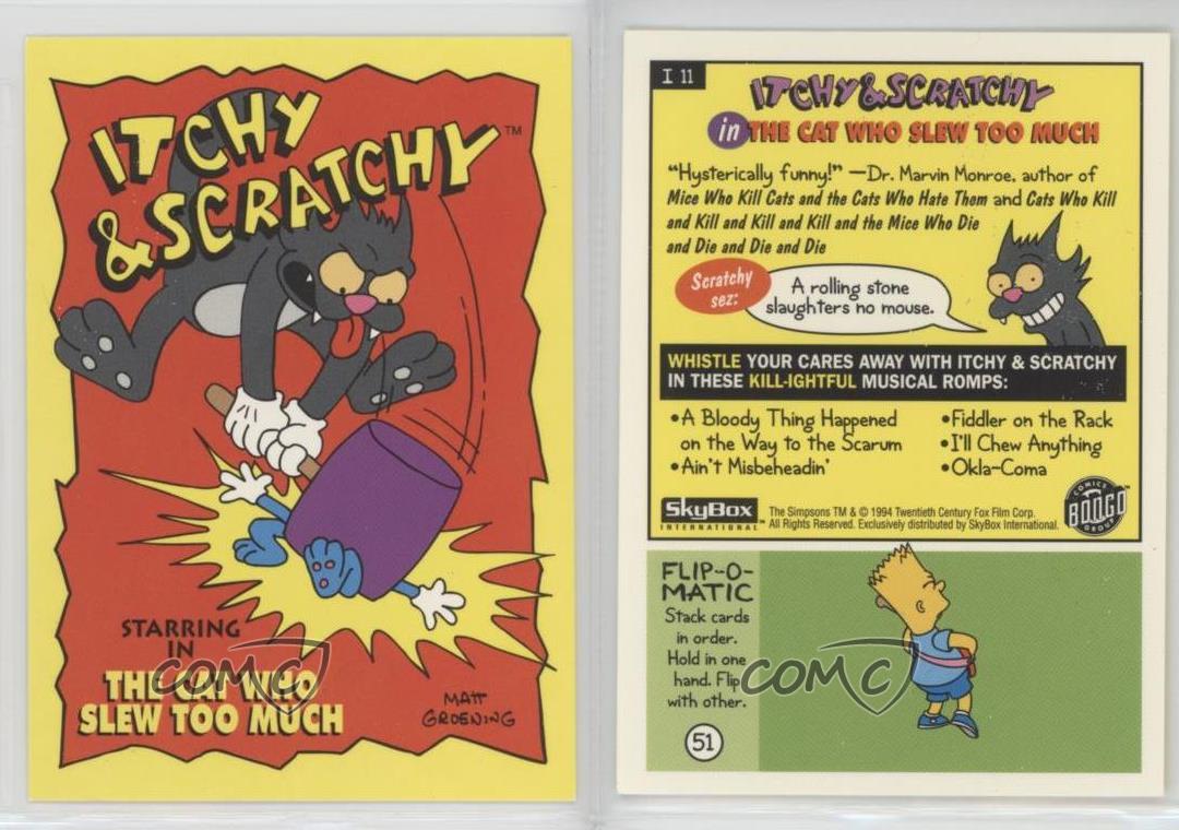 1994 Skybox Bongo Comics Simpsons Series 2 Itchy Scratchy I11 2s4 Ebay