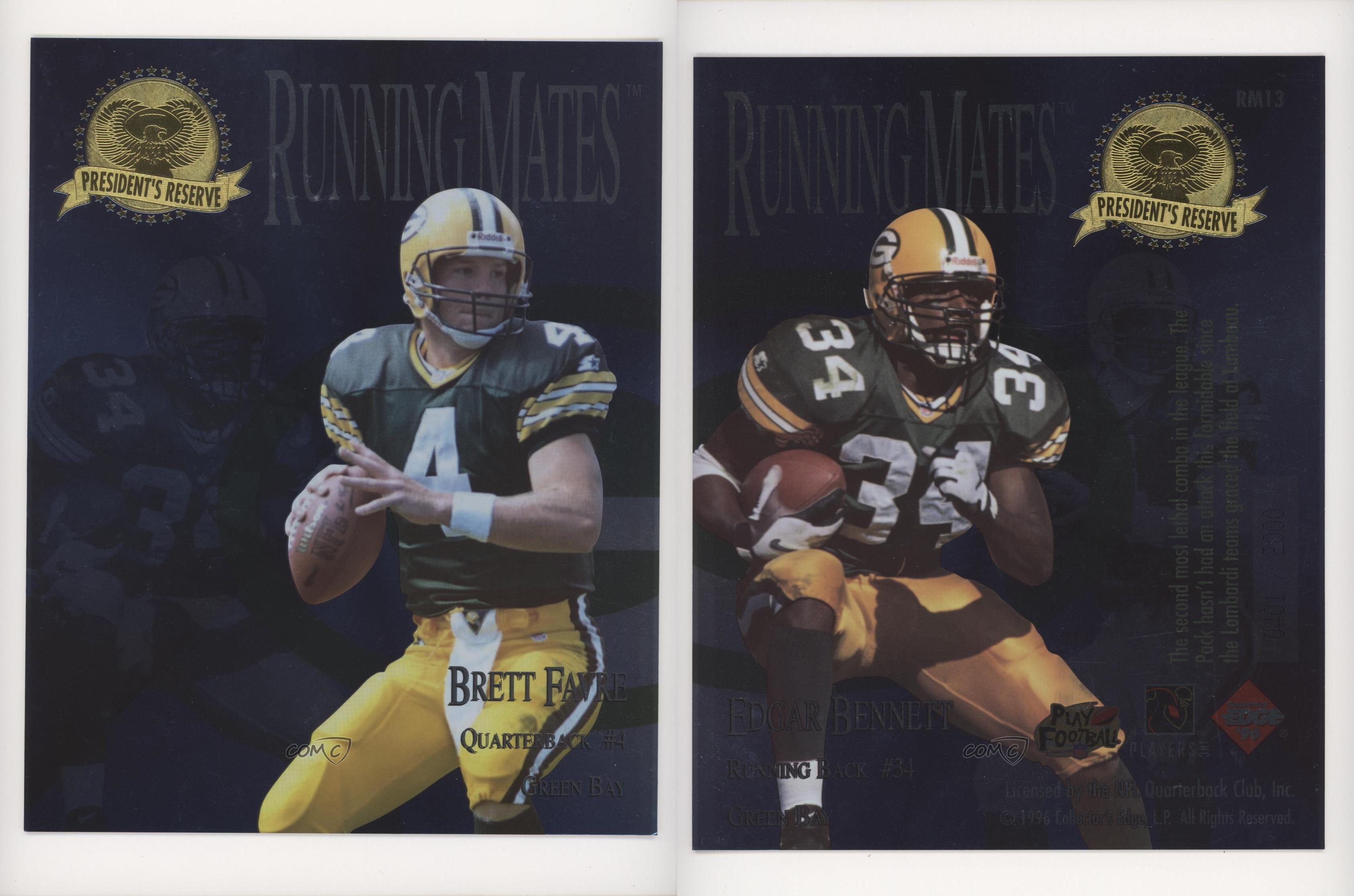 1996 President's Reserve offres Running Mates Jumbo Silver Brett Favre Edgar Bennett
