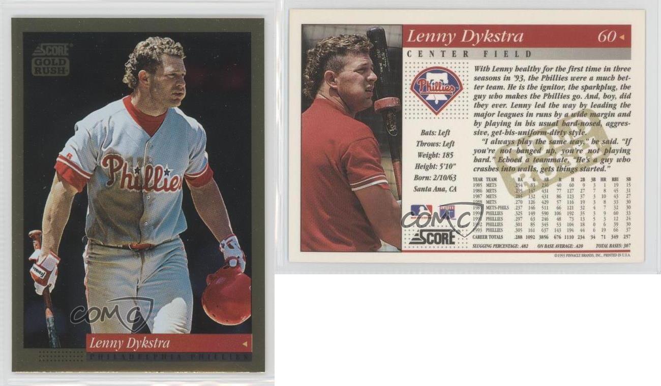 1994 Score Gold Rush 60 Lenny Dykstra Philadelphia Phillies Baseball Card eBay