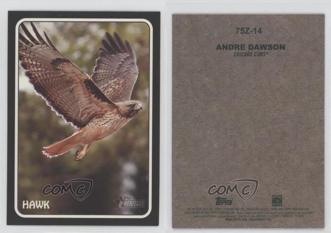 2024 Heritage 1975 Topps Zoos Who Stick-Ons Hawk Andre Dawson #75Z-14 expédition HOF