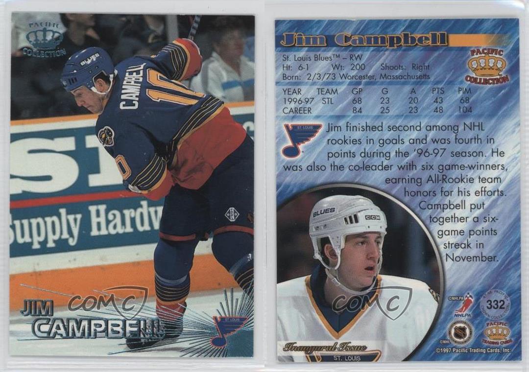 1997-98 Pacific Crown Collection Ice Blue Jim Campbell #332