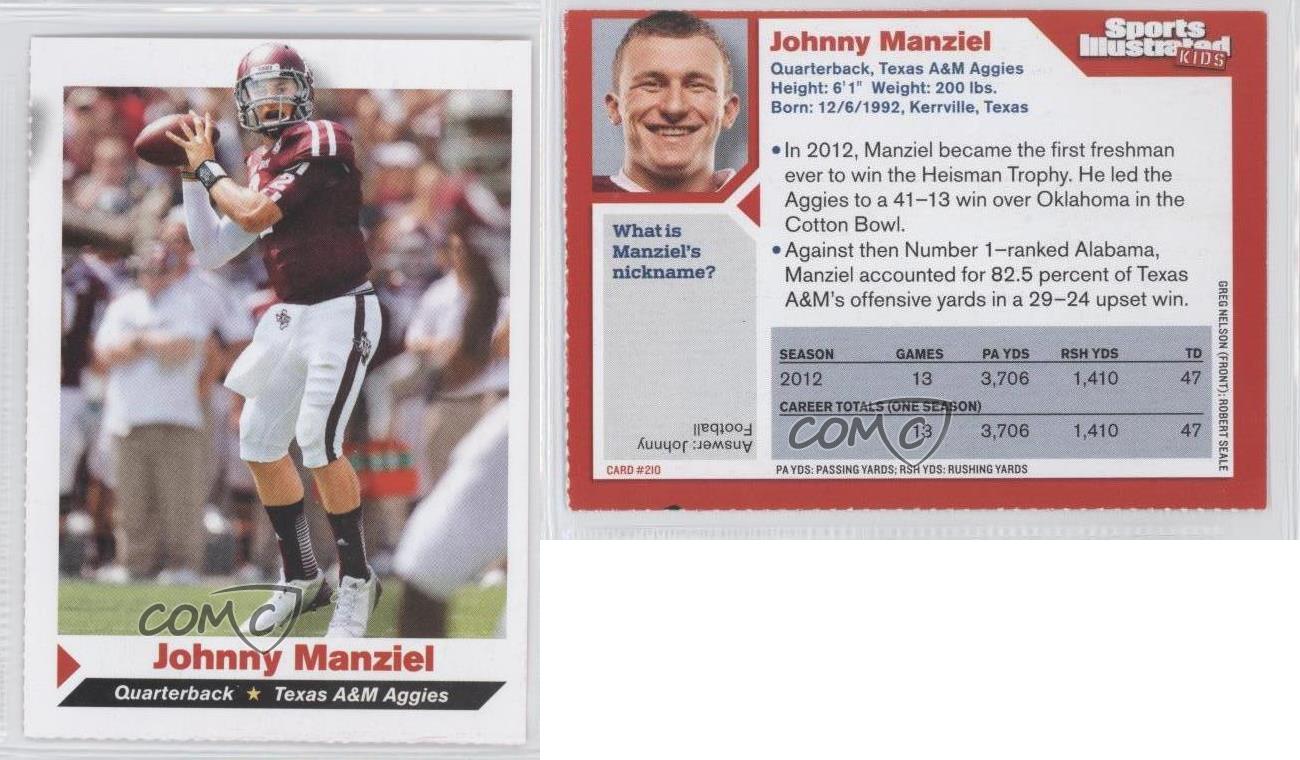 March 2013 Sports Illustrated For Kids SI For Kids with 9 card JOHNNY MANZIEL RC 