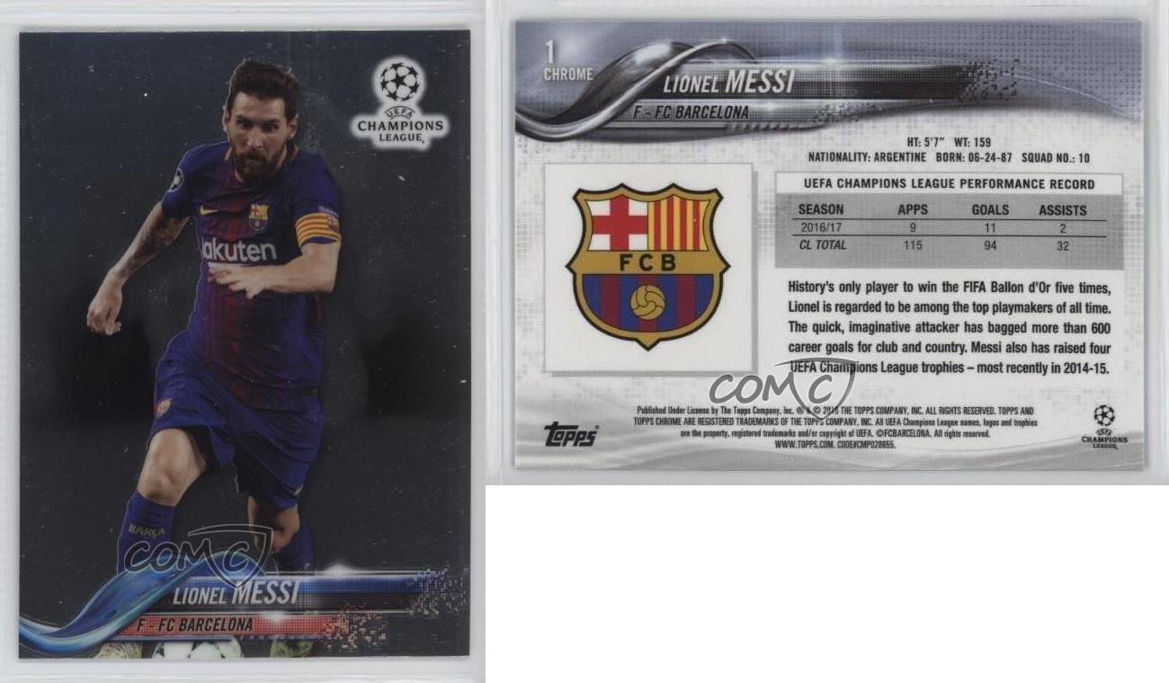 2017-18 Topps Chrome UCL Lionel Messi (Left Arm in Front of Body) #1.1