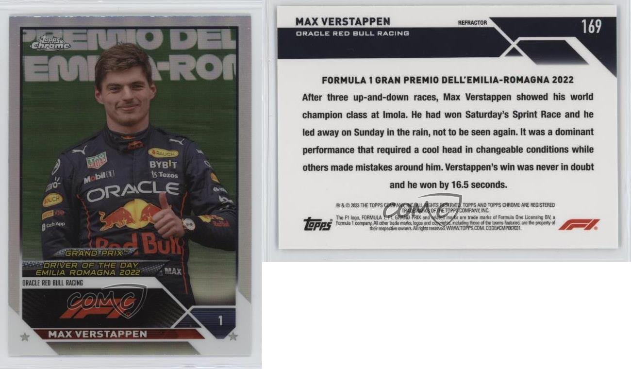 2023 Chrome Formula 1 Grand Prix Driver of the Day Refractor Max Verstappen #169