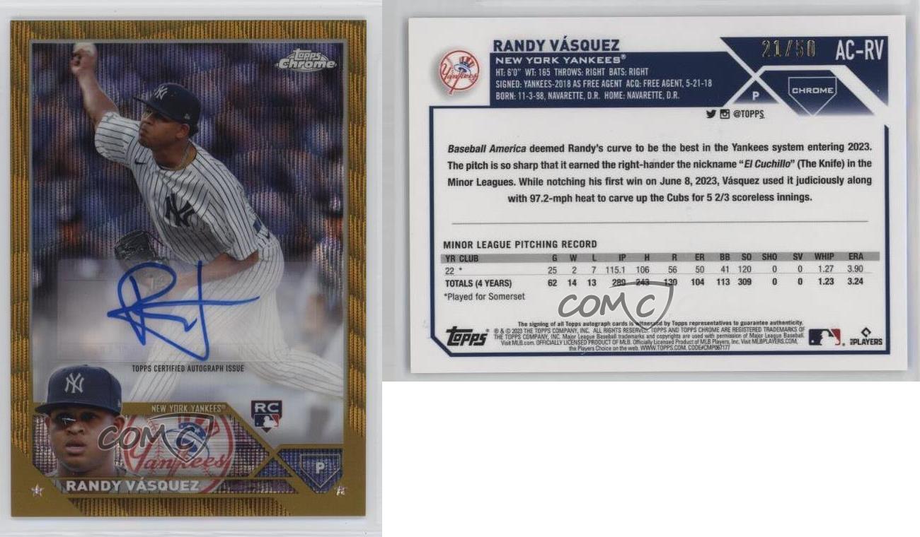 2023 Chrome Update Gold Wave Refractor /50 Randy Vasquez 2023 Chrome Update Gold Wave Refractor /50 Randy Vasquez