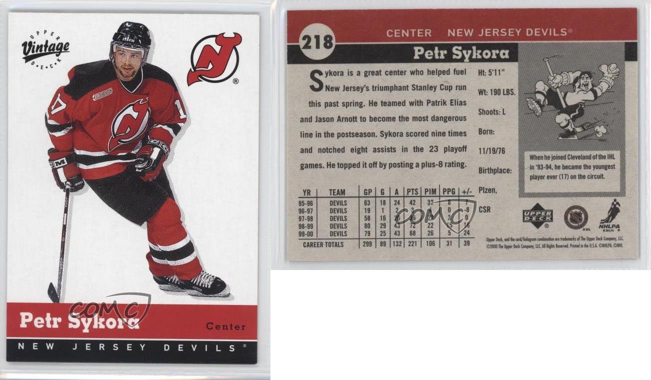 Petr Sykora autographed hockey card (New Jersey Devils, FT) 2000 Upper Deck  Vintage #218