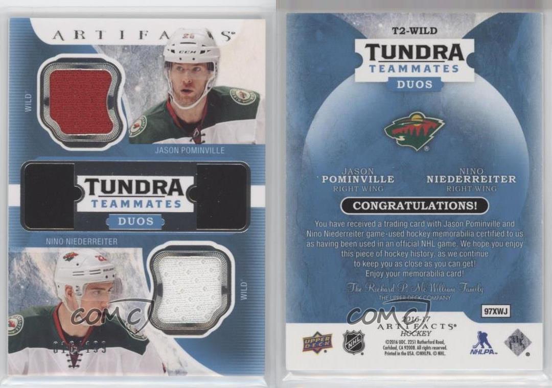 2016 Artifacts Tundra Teammates Duo Relics Jason Pominville Nino Niederreiter