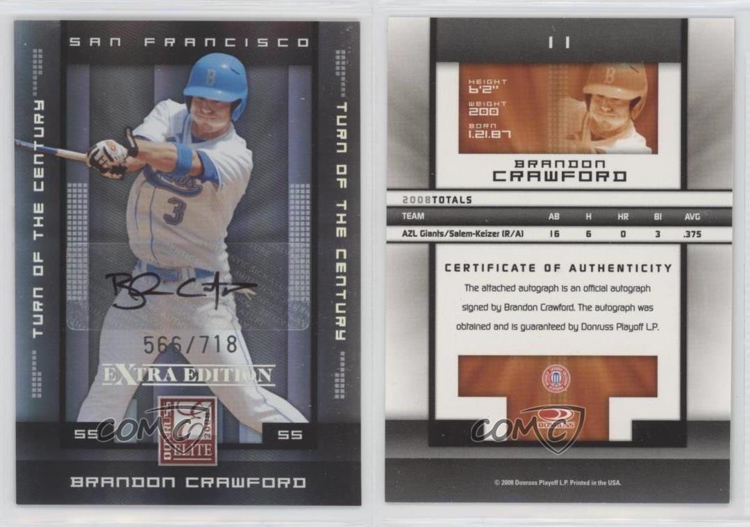 2008 Donruss Elite Extra Edition Turn of the Century /718 Brandon Crawford Auto