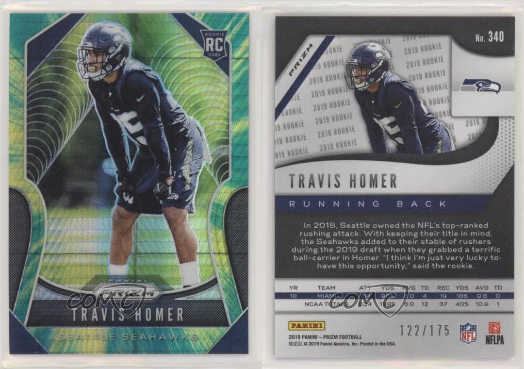 2019 Panini Prizm Rookies Hyper Prizm /175 Travis Homer 340 