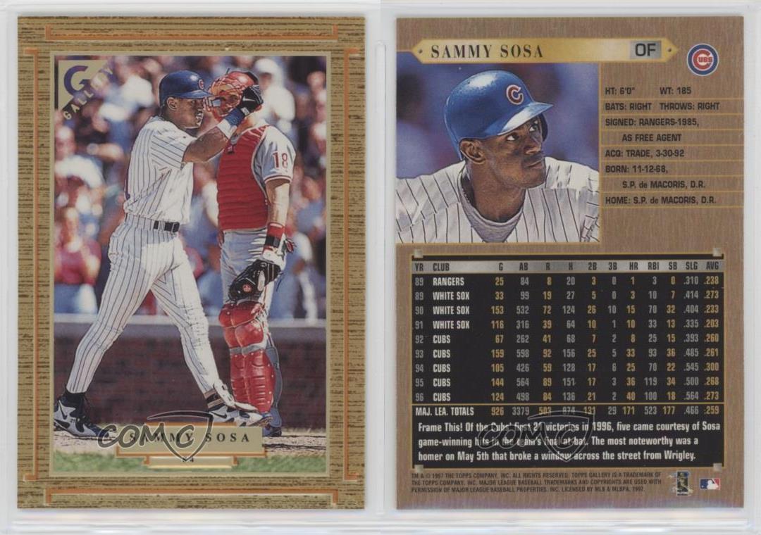 1997 Topps Gallery 84 Sammy Sosa Chicago Cubs Baseball Card eBay