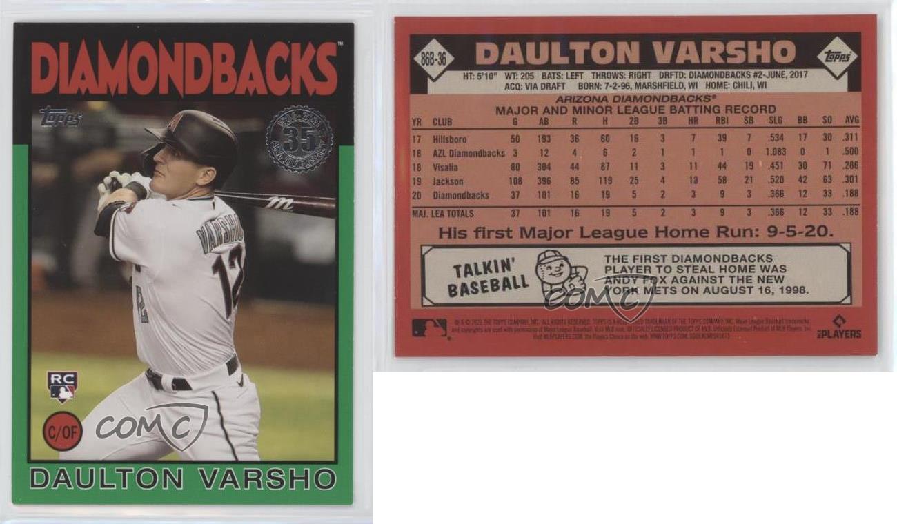 Daulton Varsho 2021 Topps 1986 Design Rookie #86-36 Arizona Diamondbacks  Baseball Card