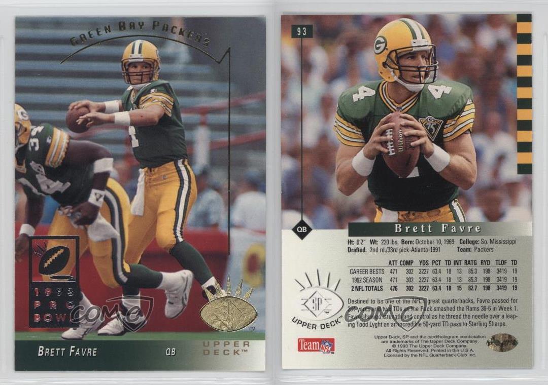 1993 Upper Deck SP 93 Brett Favre Green Bay Packers Football Card eBay