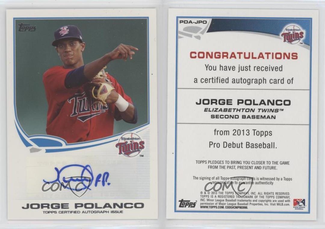 2013 Topps Pro Debut Auto Jorge Polanco #PDA-JPO Auto - Bild 3 von 4