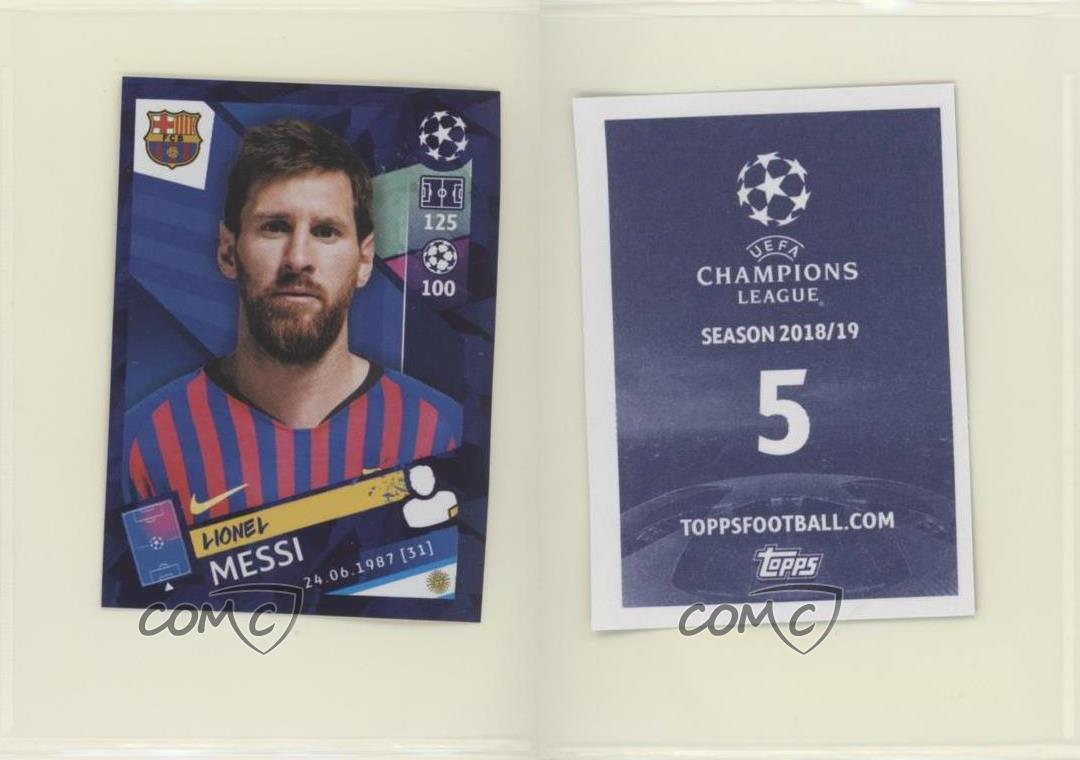 2018-19 Topps UEFA Champions Album Stickers Lionel Messi #5 | eBay