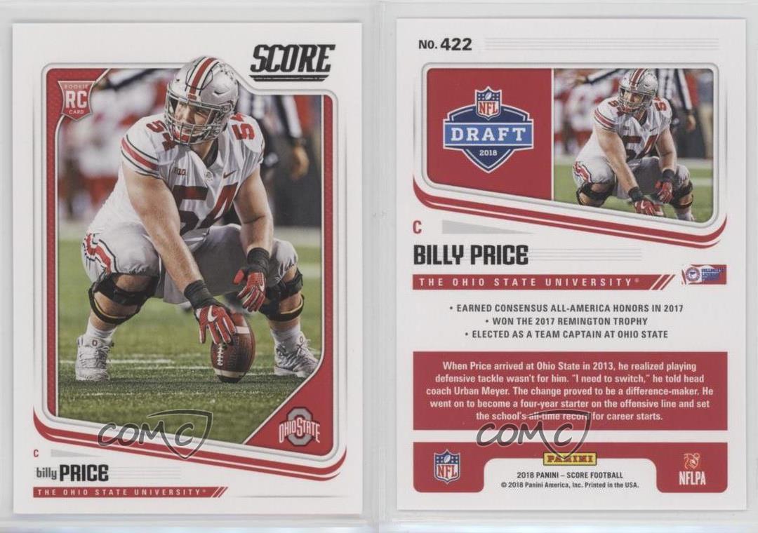 2018 Score 422 Rookies Billy Price Ohio State Buckeyes RC
