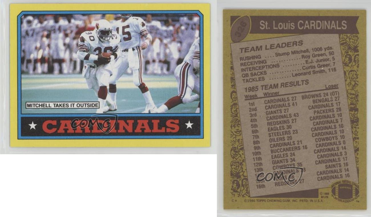 1986 Topps #326 St Louis Cardinals Team St. Football Card | eBay