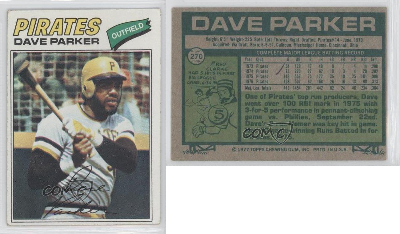 1977 Topps 270 Dave Parker Pittsburgh Pirates Baseball Card eBay