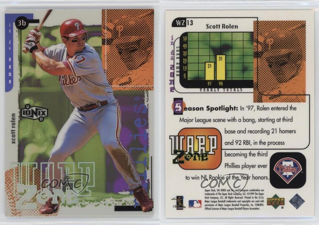 1999 Upper Deck Ionix Warp Zone Scott Rolen #WZ13 HOF - Picture 3 of 4
