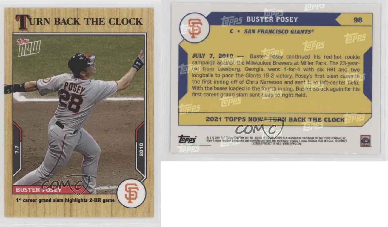 Buster Posey - MLB TOPPS NOW® Turn Back The Clock - Card 215 - Print Run:  311