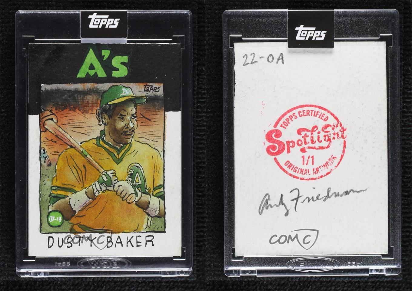 2024 Topps Spotlight par Andy Friedman œuvre d'art originale 1/1 Dusty Baker #22-OA remises