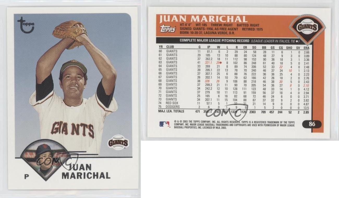 And it's 86 for Juan Marichal!