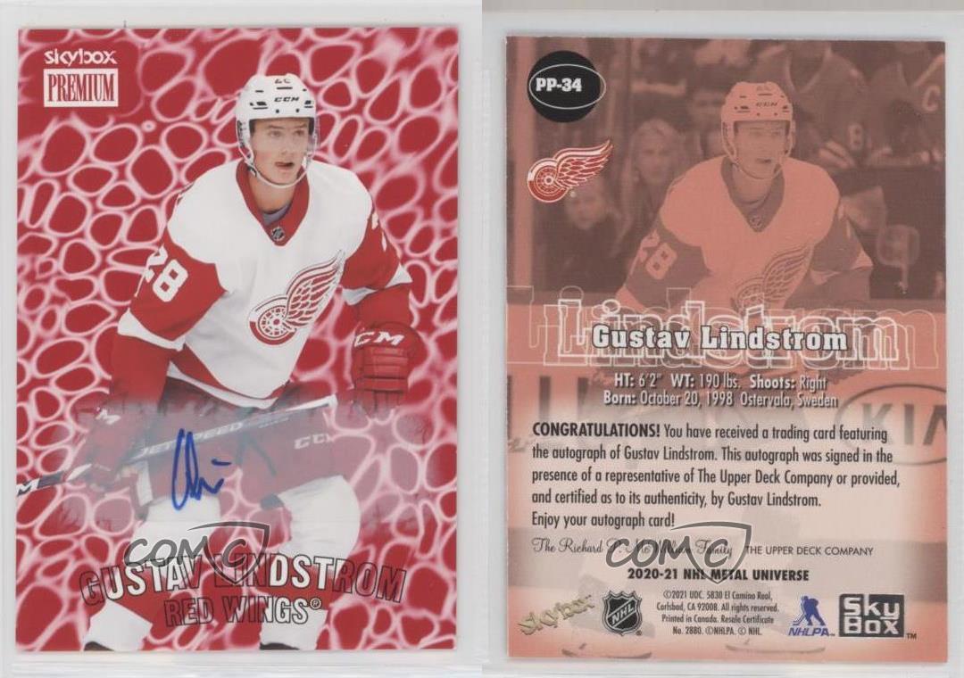 2020-21 Skybox Metal Universe Premium Prospects Gustav Lindstrom Rookie Auto RC