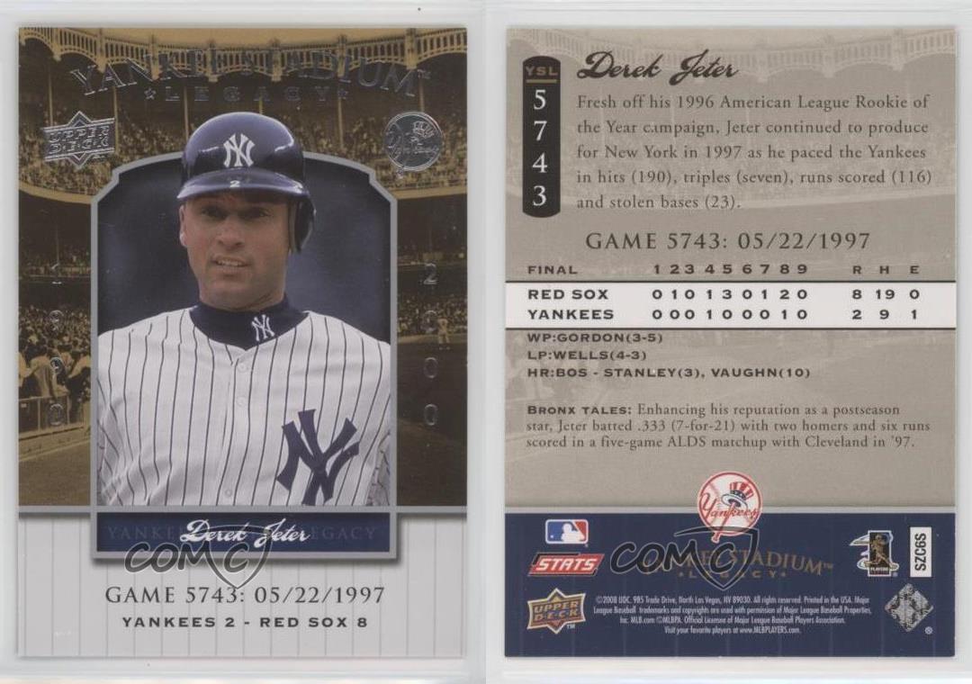 2008 Upper Deck acheter Yankee Stadium Legacy Derek Jeter #YSL5743 HOF
