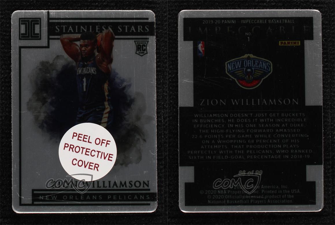 2019-20 Panini Impeccable - Stainless Stars Zion Williamson