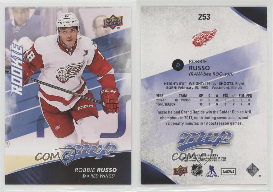 2017-18 Upper Deck MVP Redemption Atlantic Division Robbie Russo #253 Rookie RC