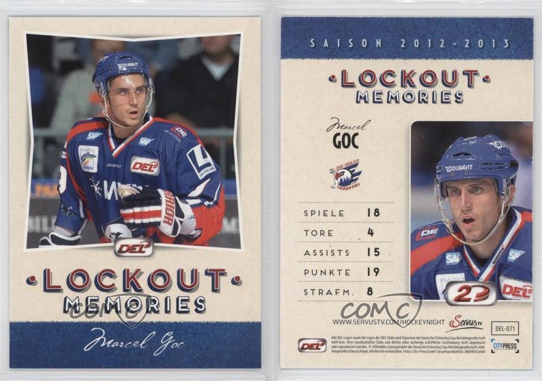2013-14 DEL Playercards Deutsche Eishockey Liga Lockout Memories Marcel Goc  | eBay