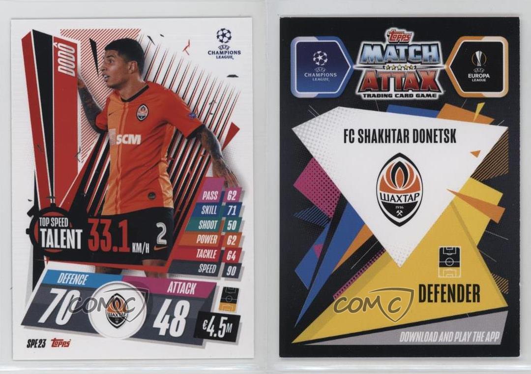2020-21 Topps Match Attax UCL Extra Top Speed Talent Dodo #SPE23 - Picture 4 of 4