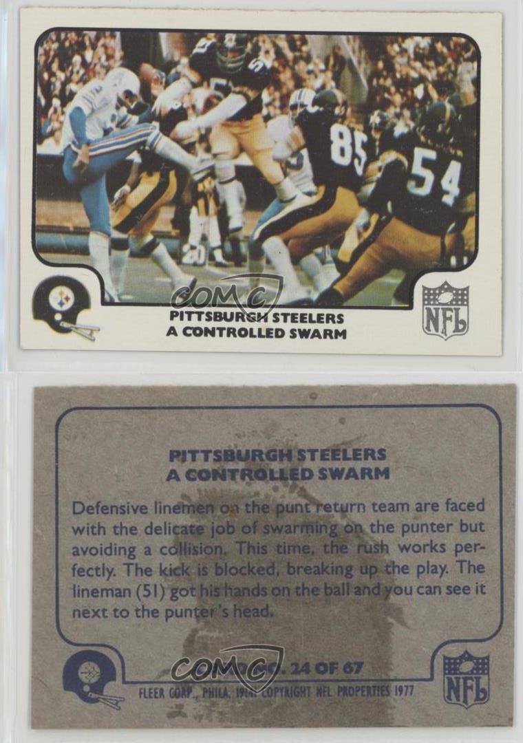 A Controlled Swarm 1977 Fleer Teams in Action #24 Pittsburgh Steelers Team