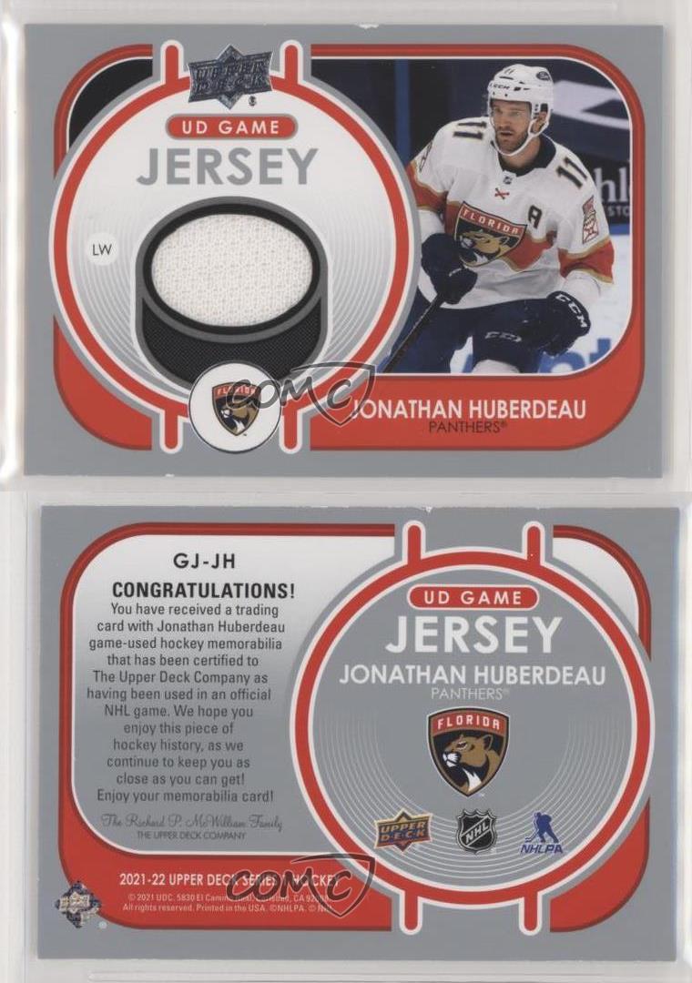 2021-22 Upper Deck Series 1 UD Game Jersey Jonathan Huberdeau #GJ-JH