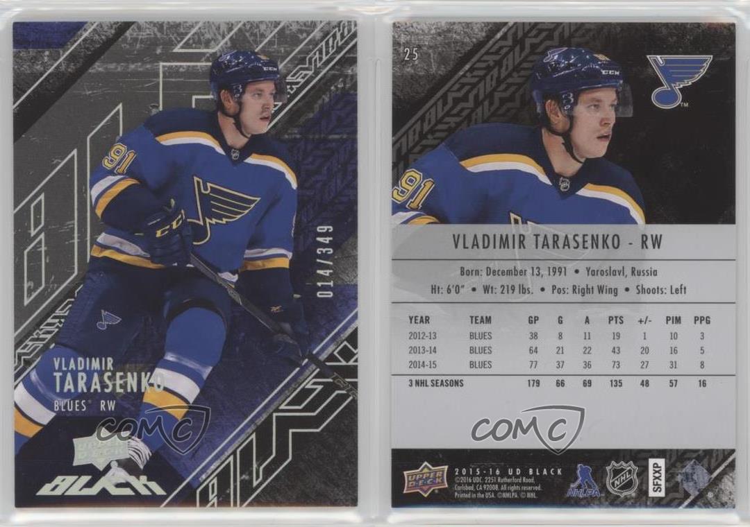 2015-16 Upper Deck Black Vladimir Tarasenko #25 349 Limited Edition Hockey Card