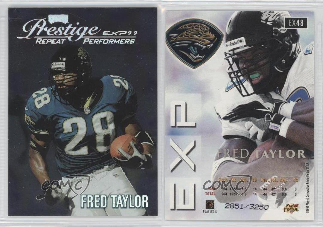 1999 Playoff Prestige EXP Repeat Performers Reflections Argent /3250 mode Fred Taylor