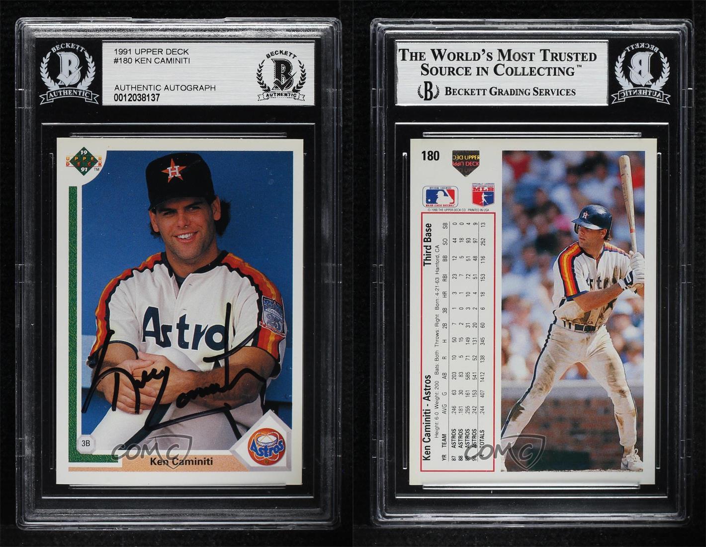 Ken Caminiti - Astros #180 Upper Deck 1991 Baseball Trading Card