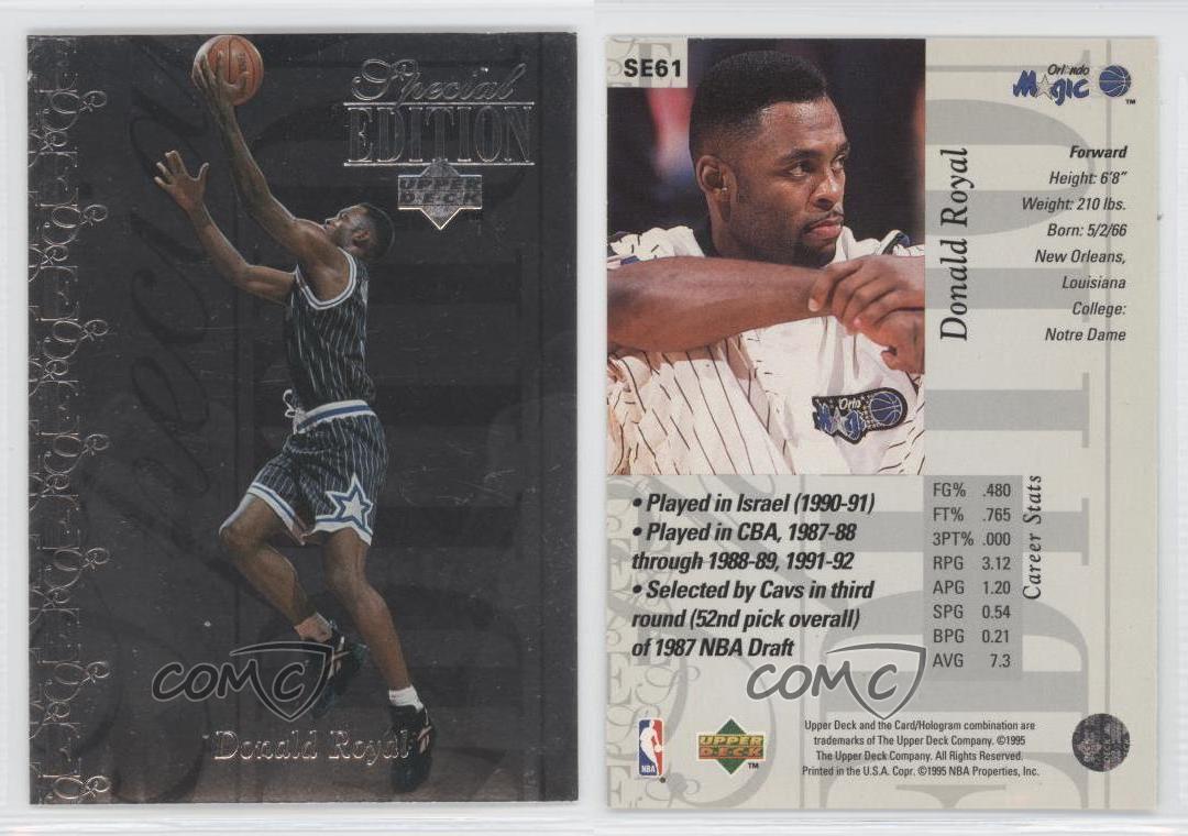 1995 Upper Deck Special Edition #SE61 Donald Royal Orlando Magic ...